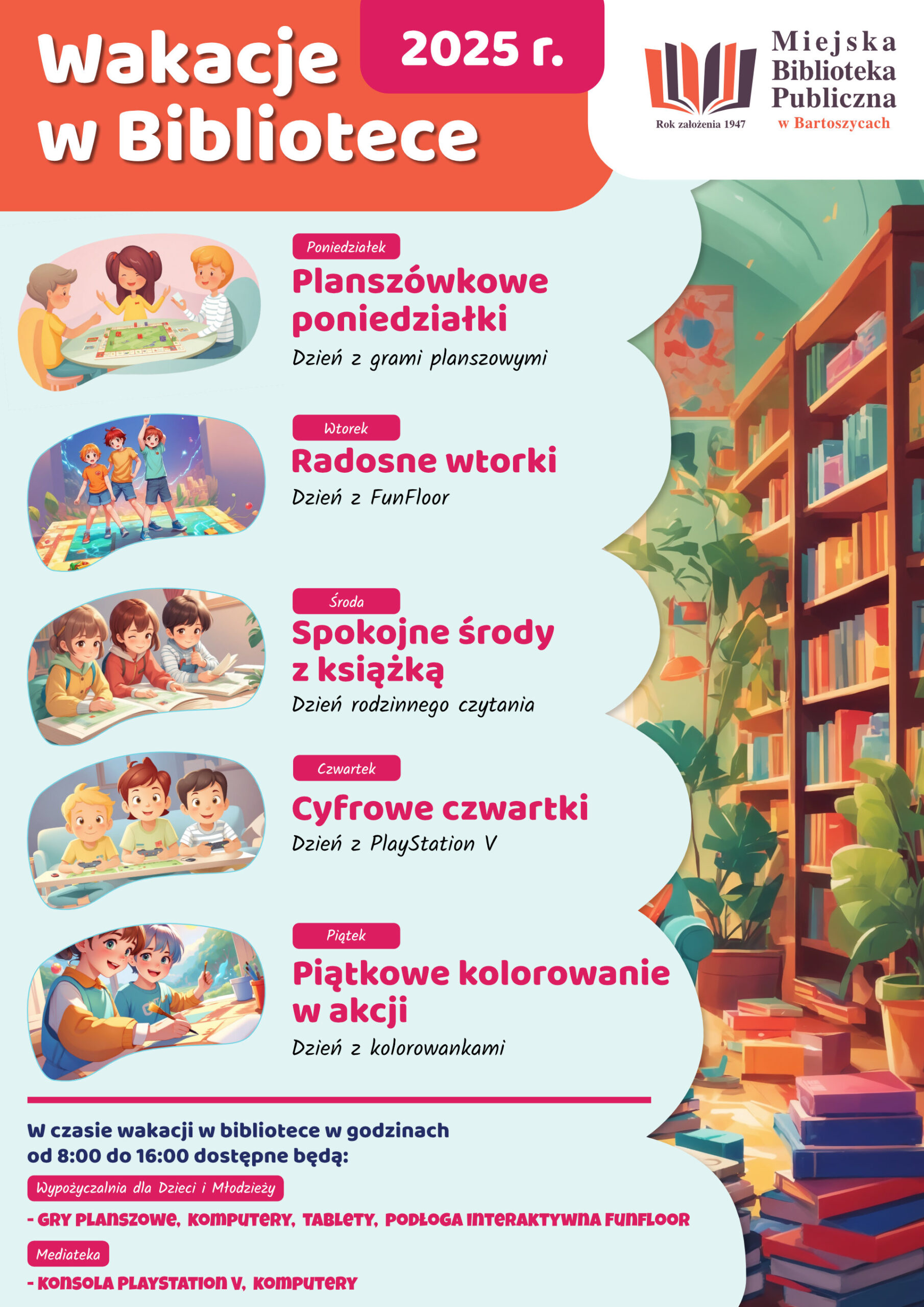 Wakacje w Bibliotece – Lato pełne atrakcji w Bartoszycach!