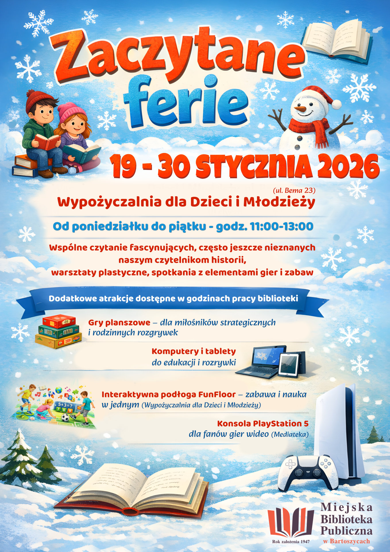 Zaczytane ferie w bibliotece!