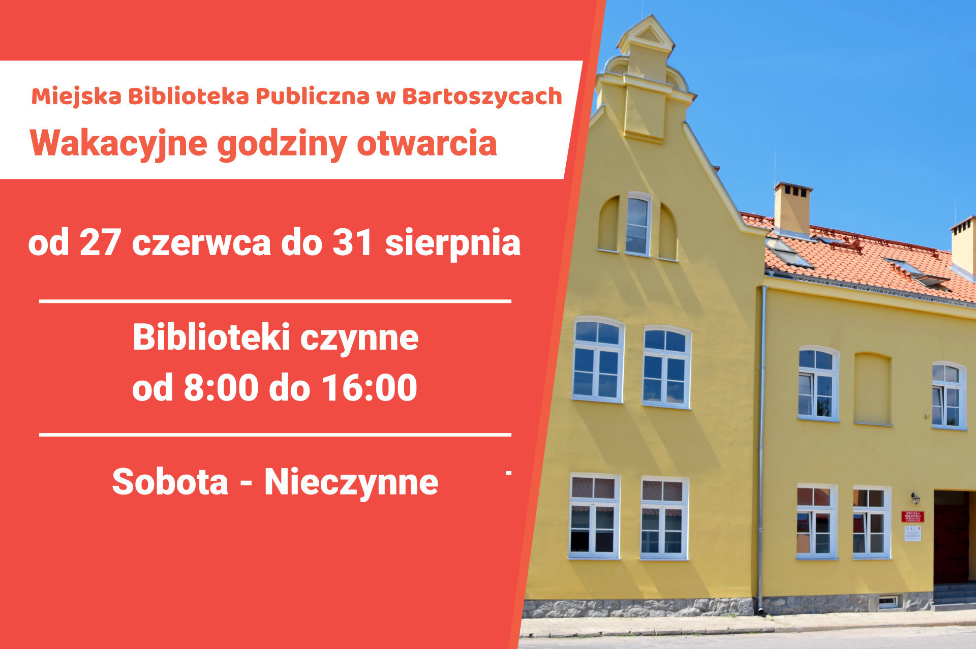 Wakacyjne godziny otwarcia